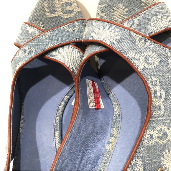 UGG HAZEL DENIM WEDEGE SLINGBACK SANDALS -BLUE -WOMEN’S US 8.5 -NEW - Picture 8 of 9